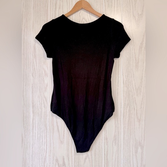 In Loom Black Ribbed Bodysuit Top Size Large NWT - Picture 3 of 3